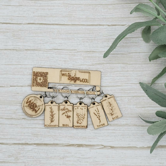 Wild Sage Wool Stitch Markers