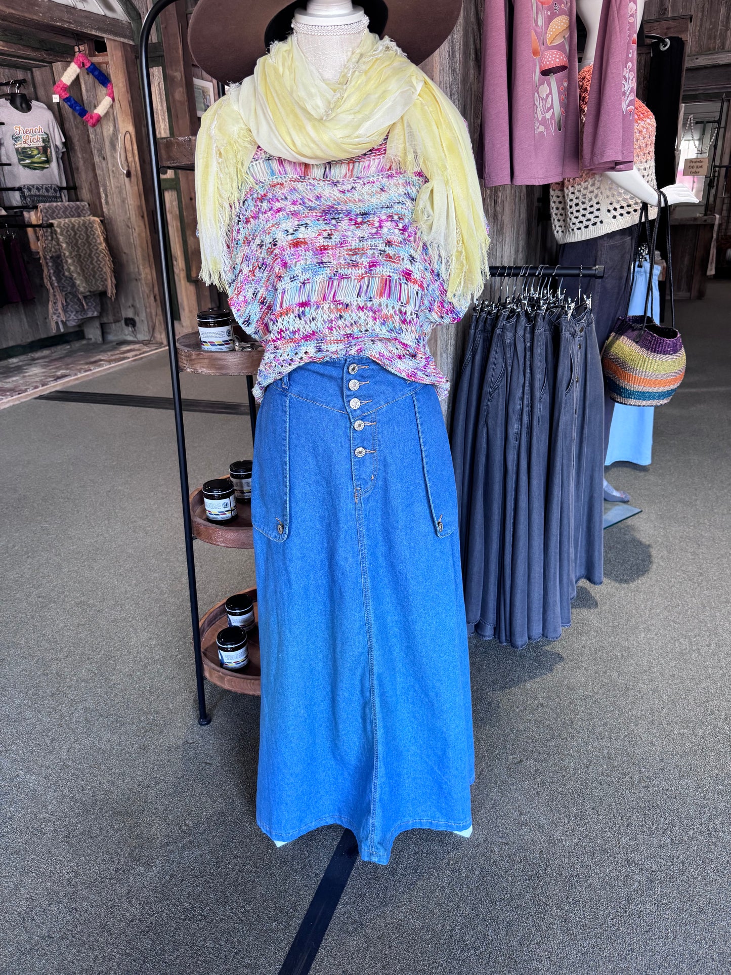 Long Denim Skirt