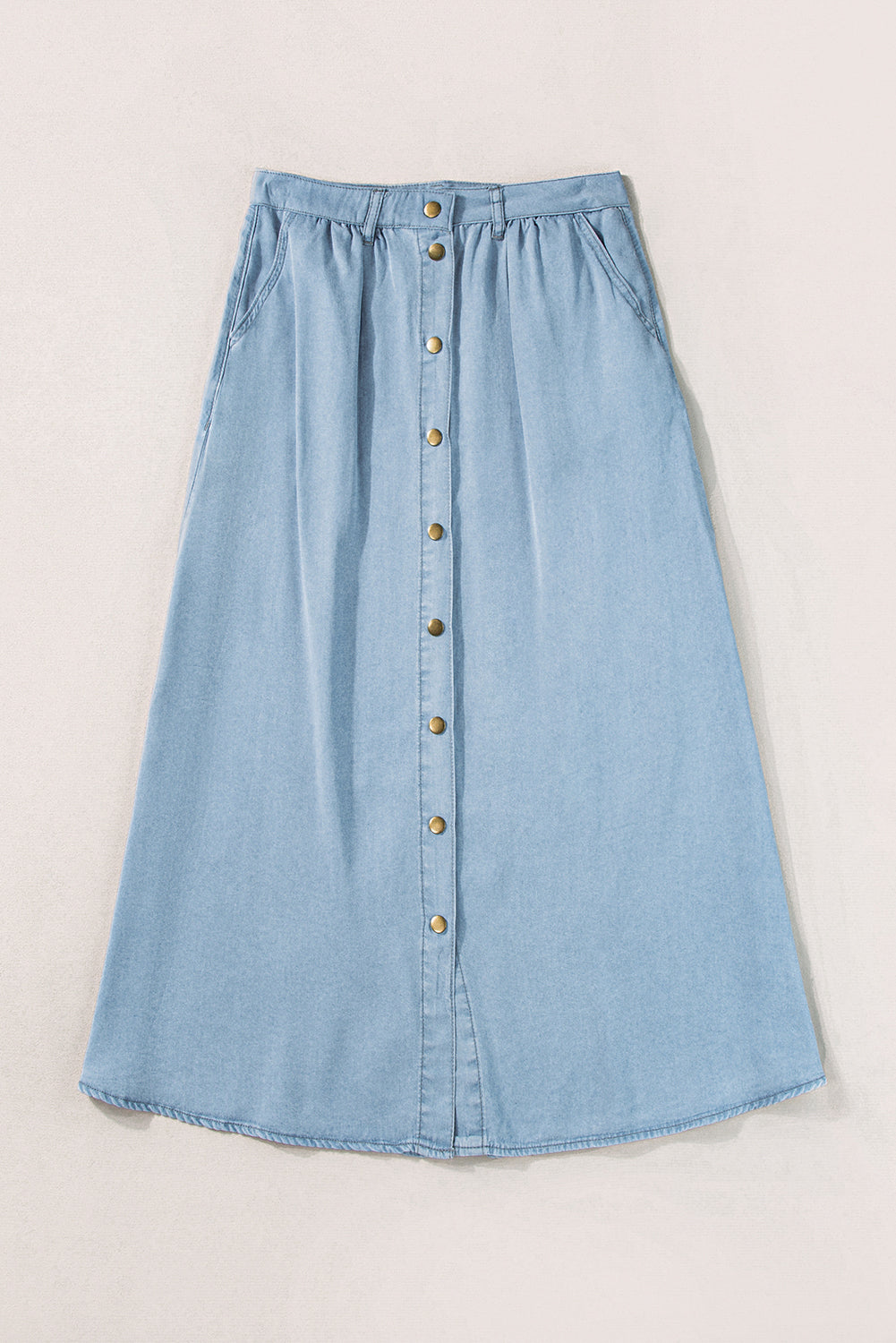 Button Denim Skirt