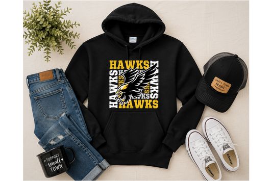 Springs Valley Hawks Block Hoodie (Youth)