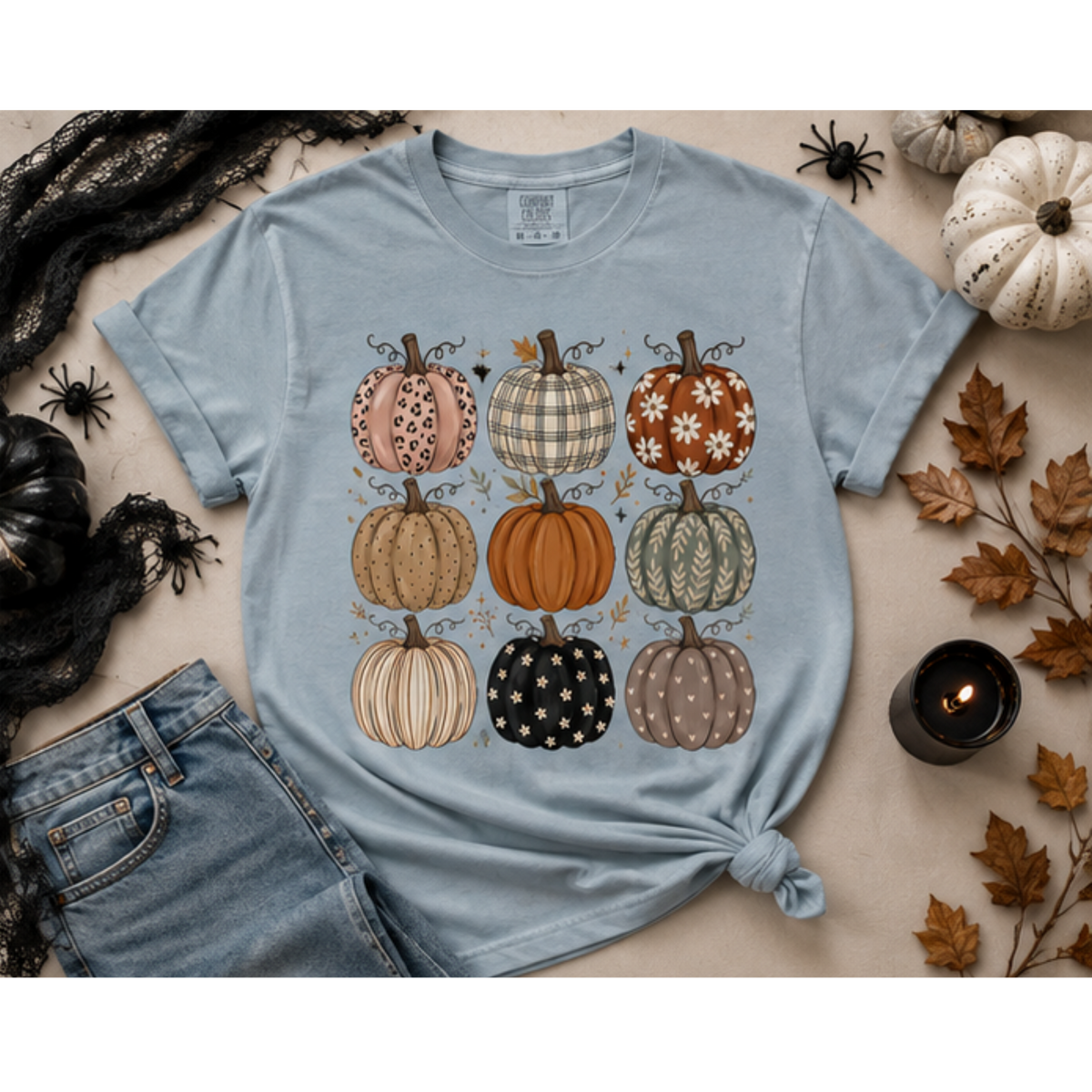 Patchwork Pumpkins Comfort Colors Tee