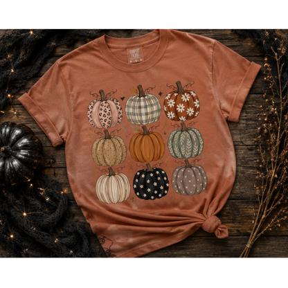 Patchwork Pumpkins Comfort Colors Tee