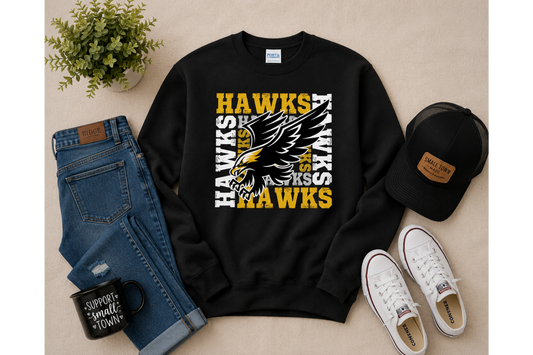 Springs Valley Hawks Block Crewneck (Adult)