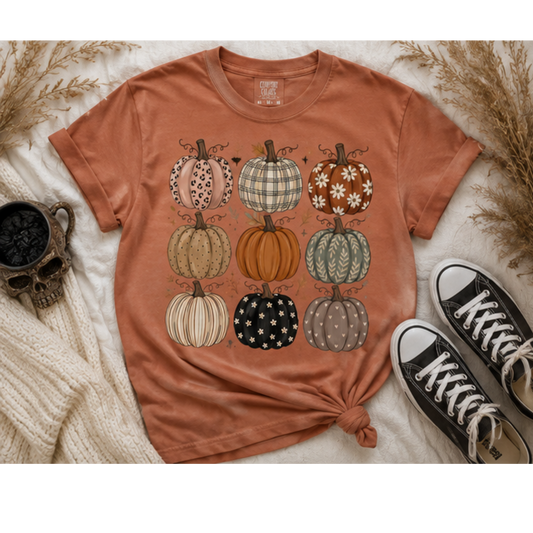Patchwork Pumpkins Comfort Colors Tee