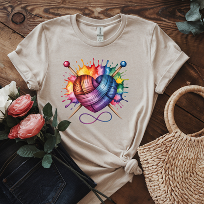 Colorful Yarn Heart T-Shirt