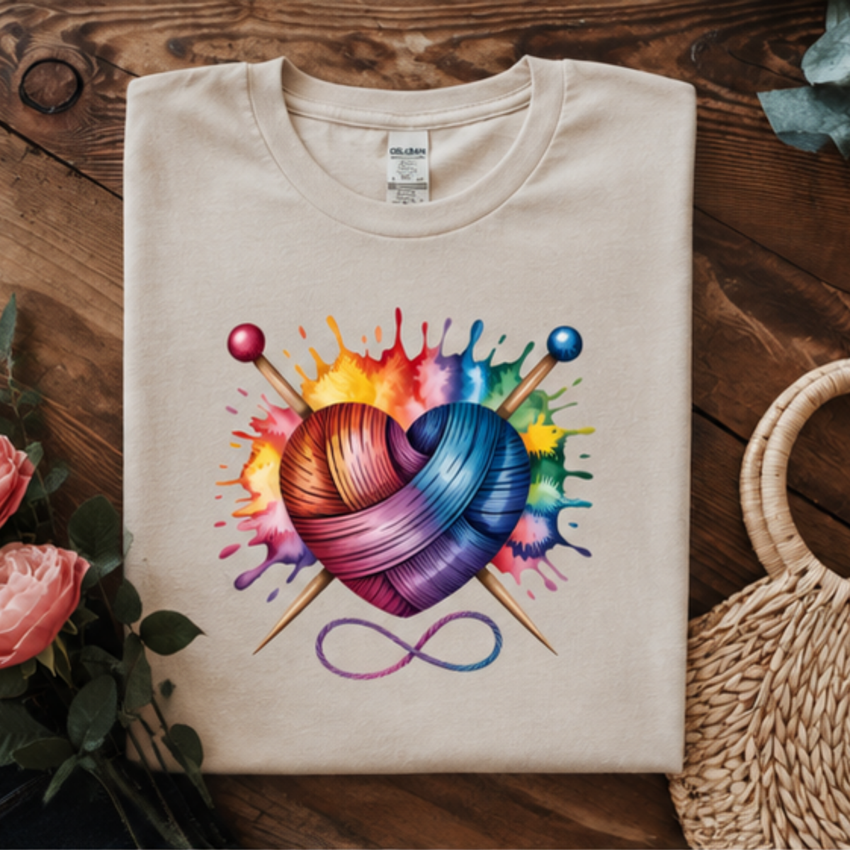 Colorful Yarn Heart T-Shirt