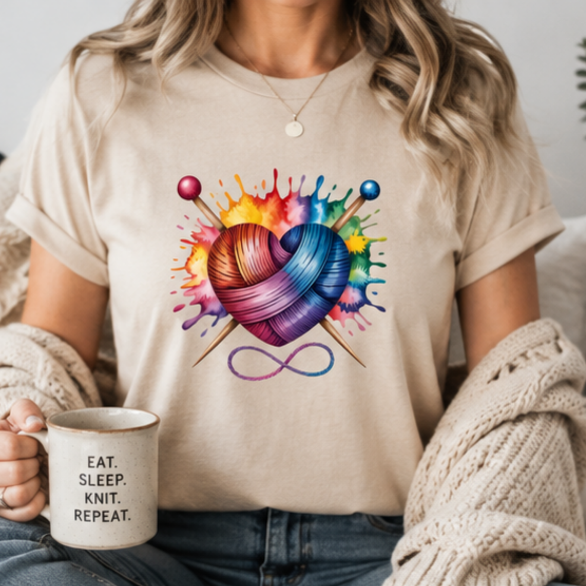 Colorful Yarn Heart T-Shirt