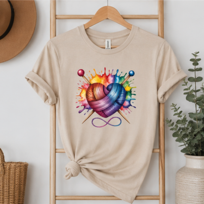 Colorful Yarn Heart T-Shirt