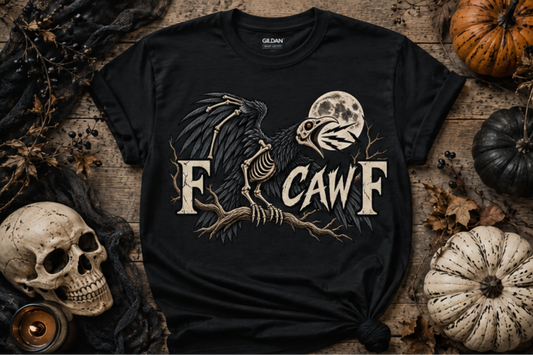F CAW F Skeleton Raven Tee