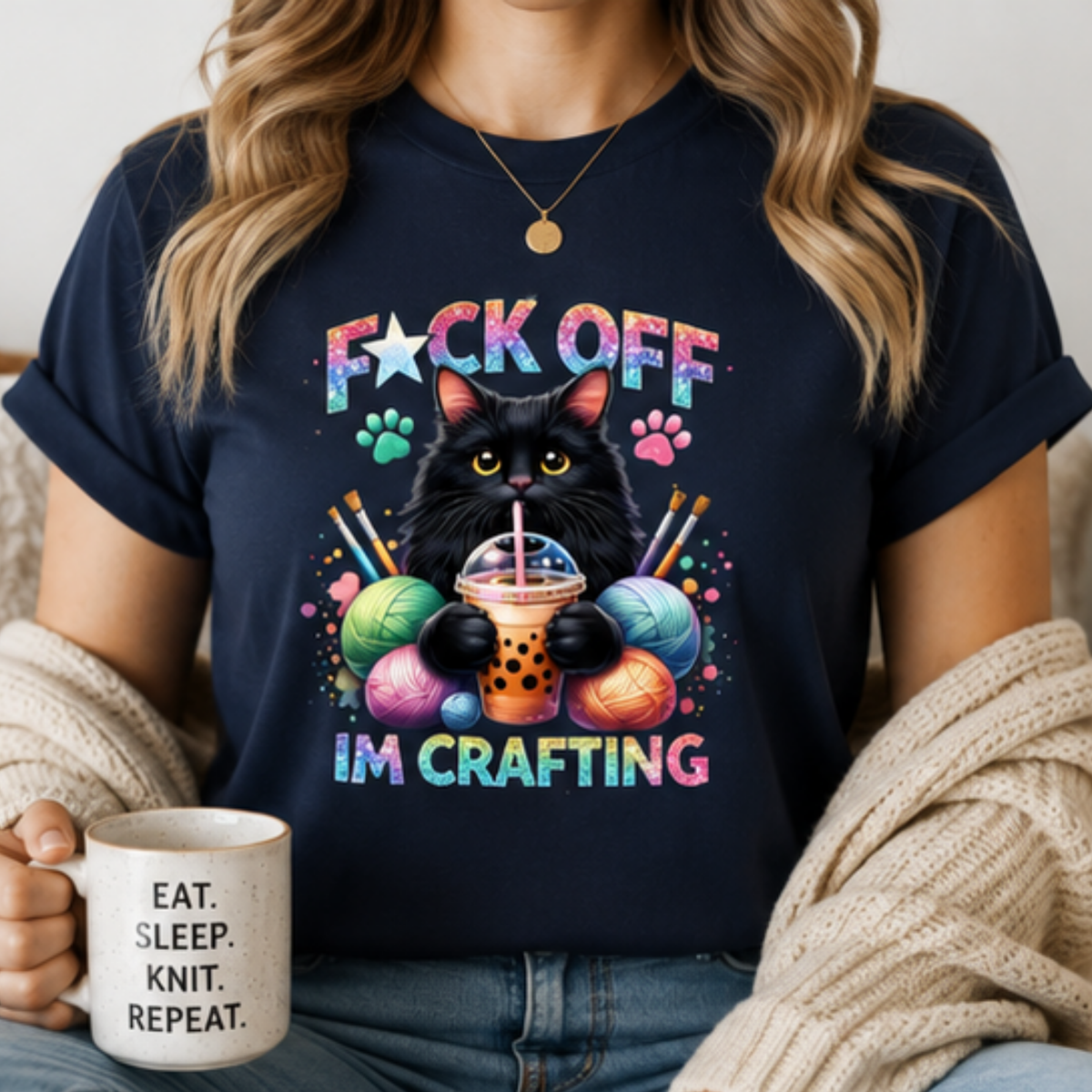 F*ck Off I’m Crafting Cat T-Shirt