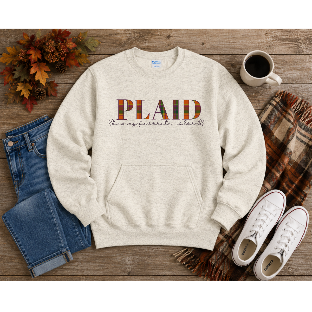 Plaid Is My Favorite Color Pocket Crew