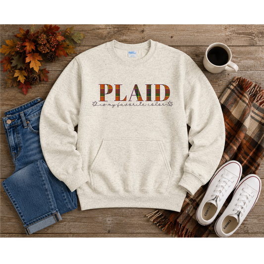 Plaid Is My Favorite Color Pocket Crew