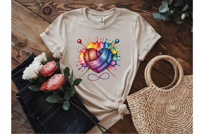 Colorful Yarn Heart Tee