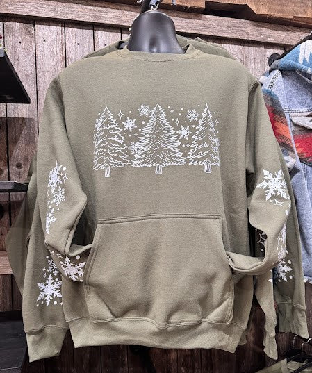 Snowflake Pocket Sweatshirt