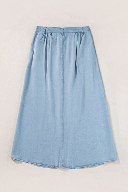 Button Denim Skirt