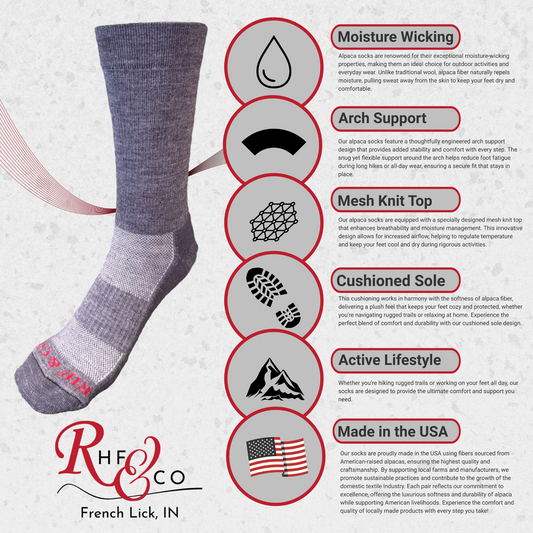 RHF Granite Trek Alpaca Crew Socks