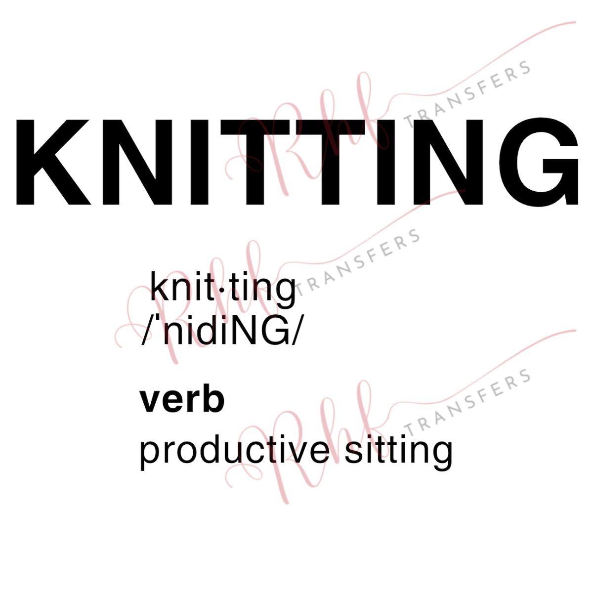 Knitting Definition Transfer Sheet Red Hill Fiber & Co